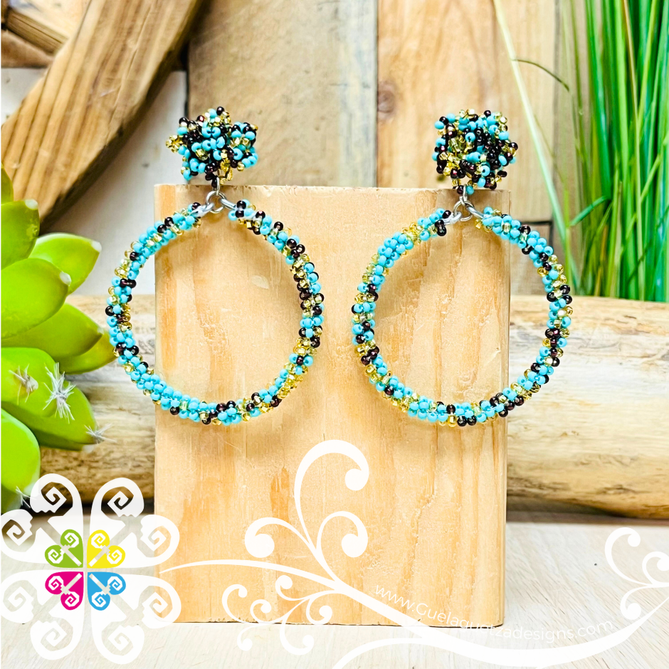 Arracada Stud Hoops - Beaded Earrings