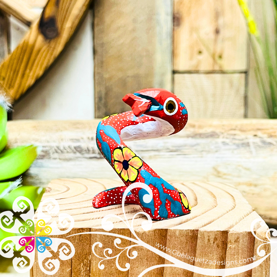 Mini Snake Alebrije Handcarve Wood Decoration Figure