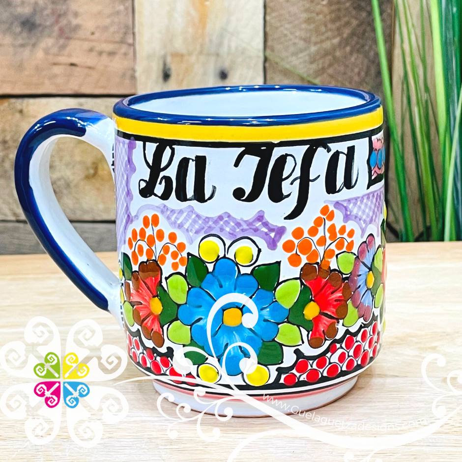 La Jefa Floral Bouquet Talavera Mug - Single Talavera Mug