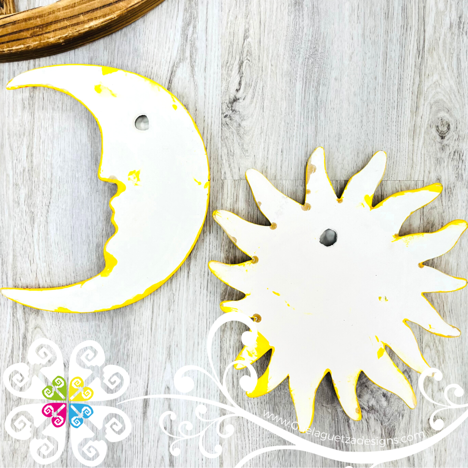 Ceramic Sun & Moon Set - Wall Decor