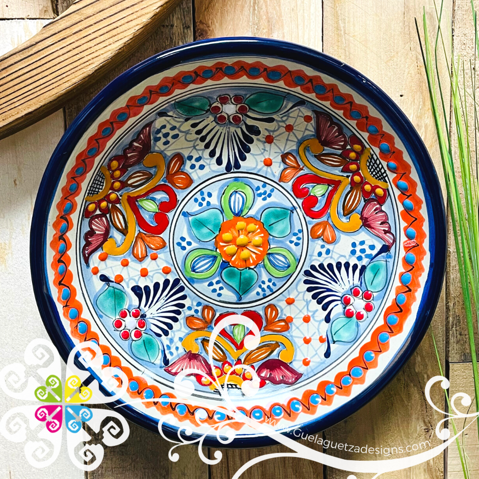 Large Multicolor Talavera Bowl - Single Talavera Bowl