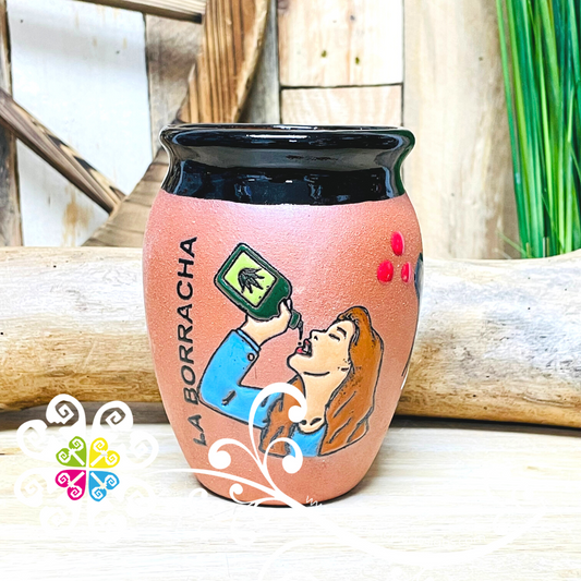 La Borracha Cantarito Cup - Loteria Cantarito  - Single Clay Cantarito