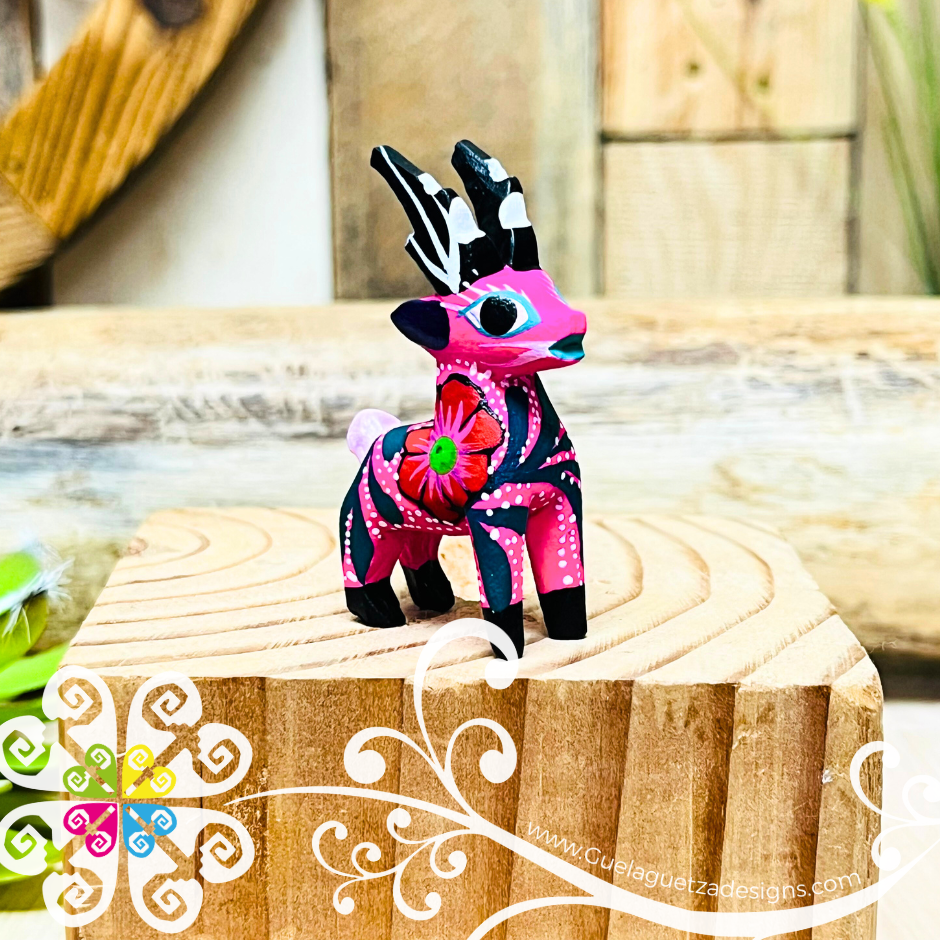 Mini Deer Alebrije Handcarve Wood Decoration Figure