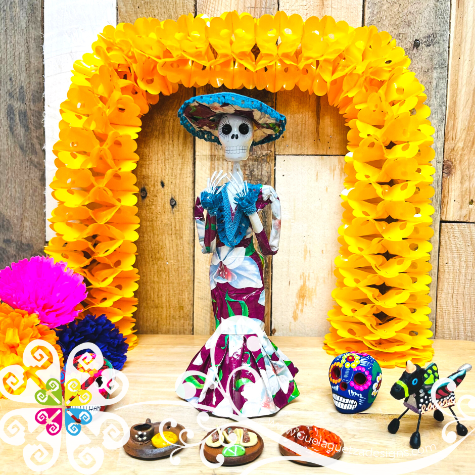 Little Catrina Papel Mache - Day of Dead Decor