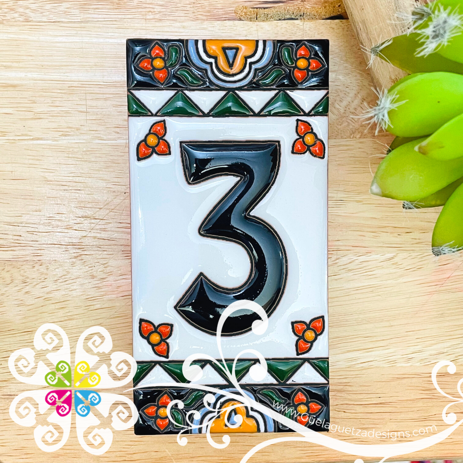 Colonial Mexican House Numbers - Tiles Numbers