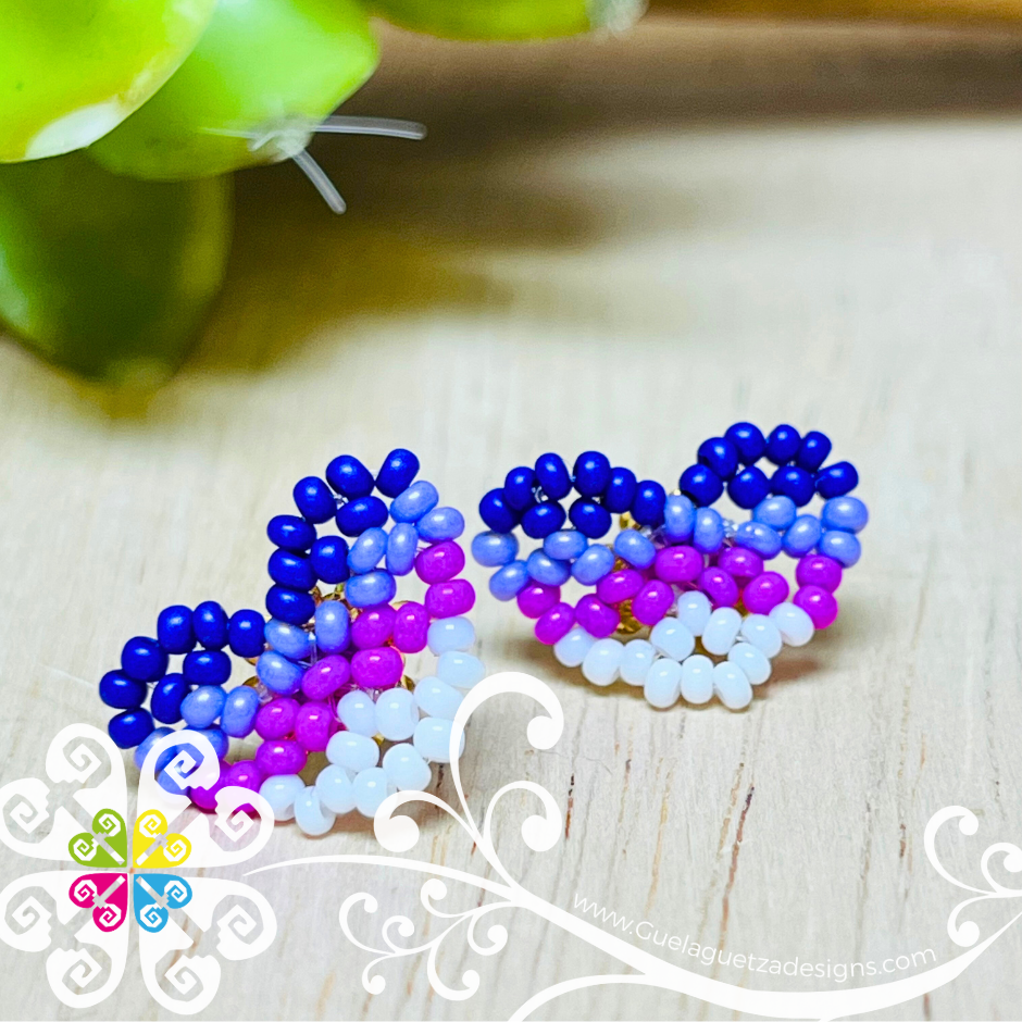 Beaded Heart Studs