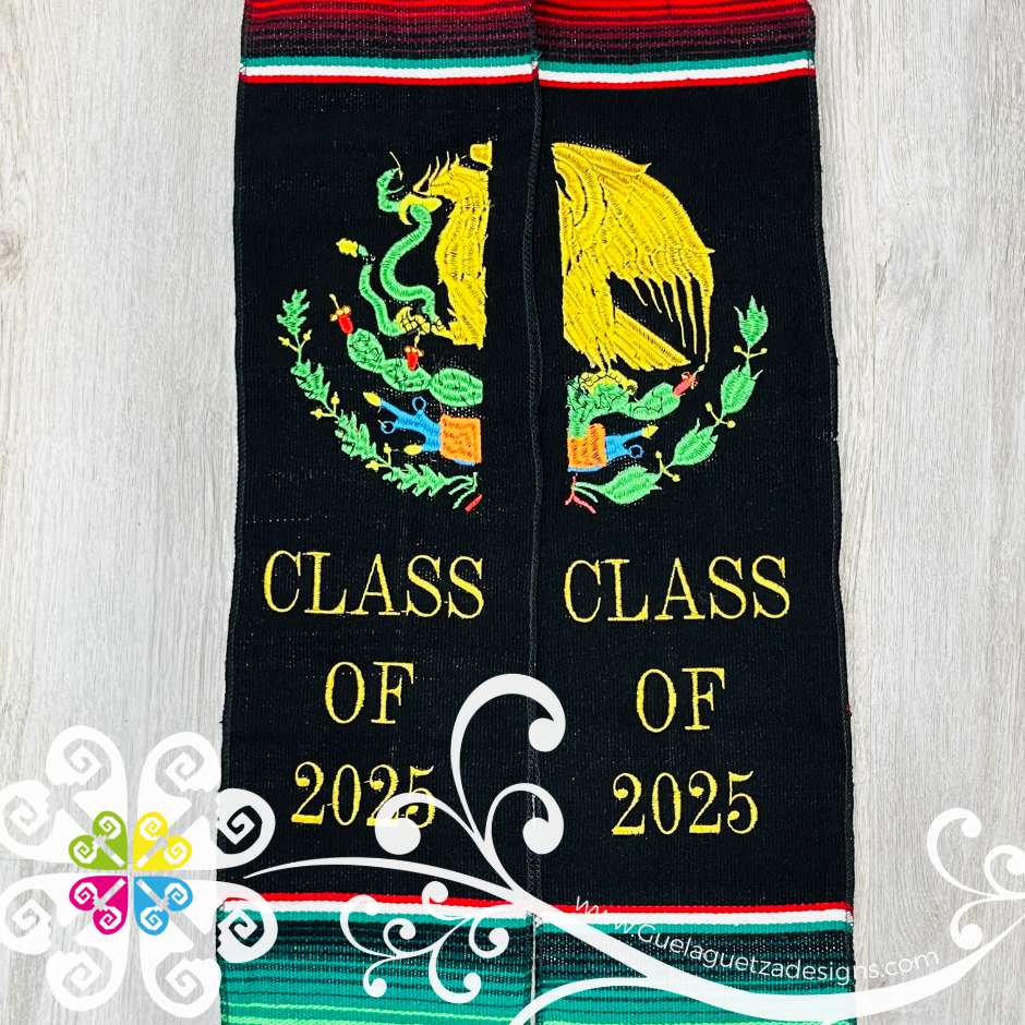 Mexican Pride Sarape Graduation Stole - Class of 2025