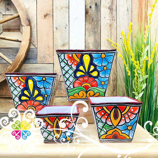 Talavera Set of 4 Pots - Maceta