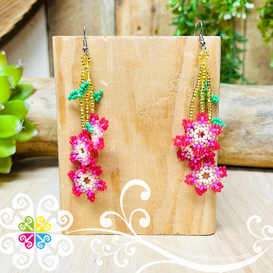 Beaded Flower Bouquet Earrings