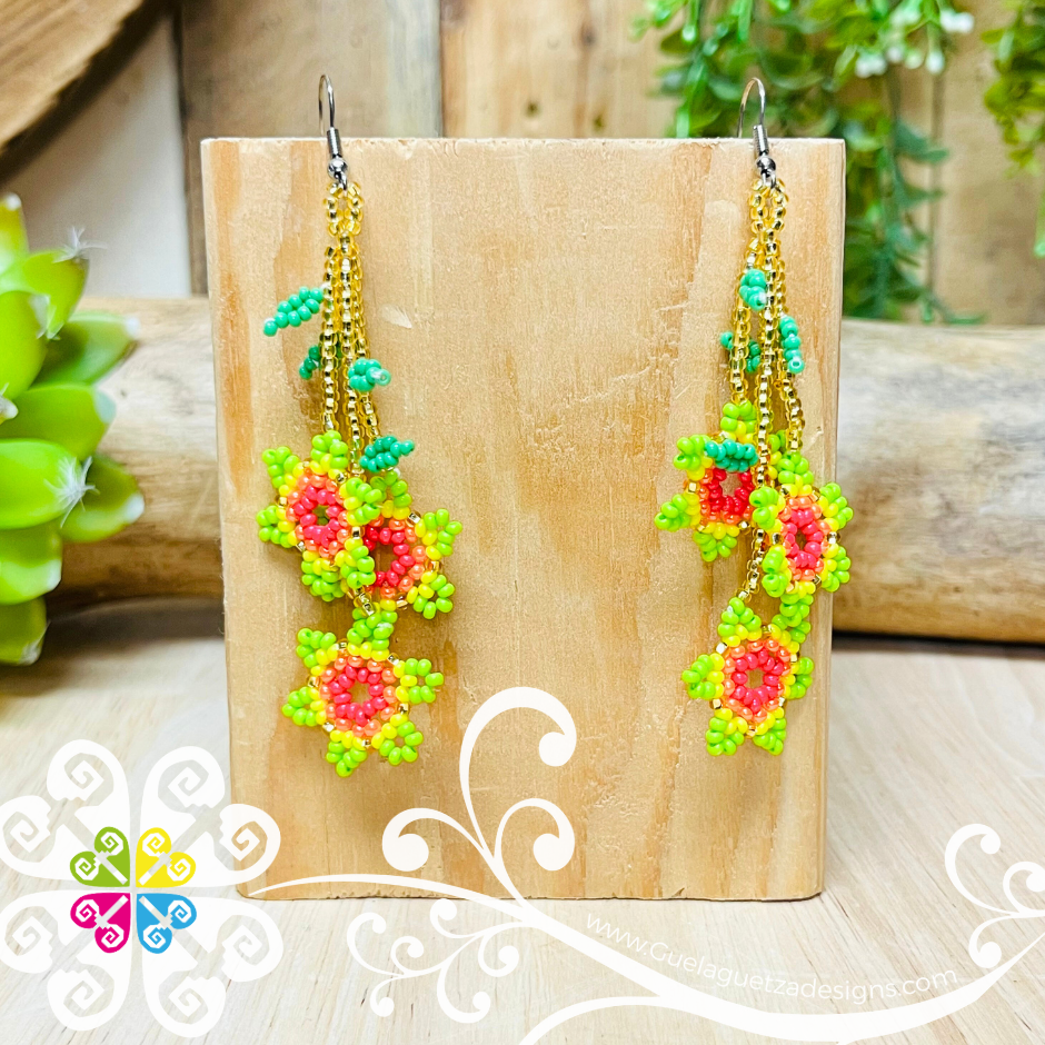 Beaded Flower Bouquet Earrings