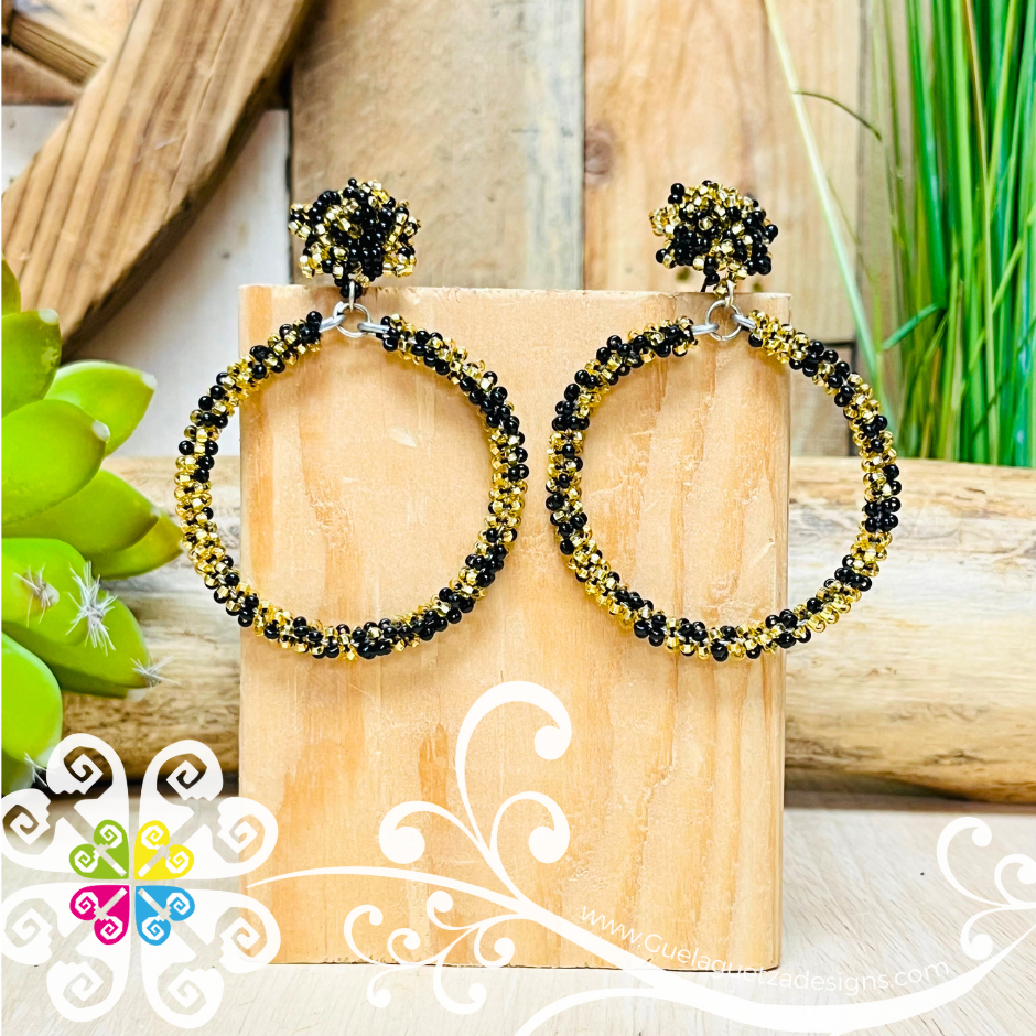 Arracada Stud Hoops - Beaded Earrings