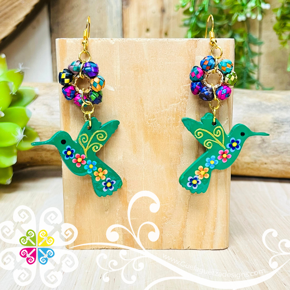 Colibri Wood Earrings - Palm Earrings