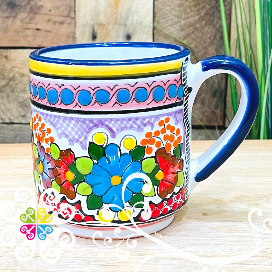 La Jefa Floral Bouquet Talavera Mug - Single Talavera Mug