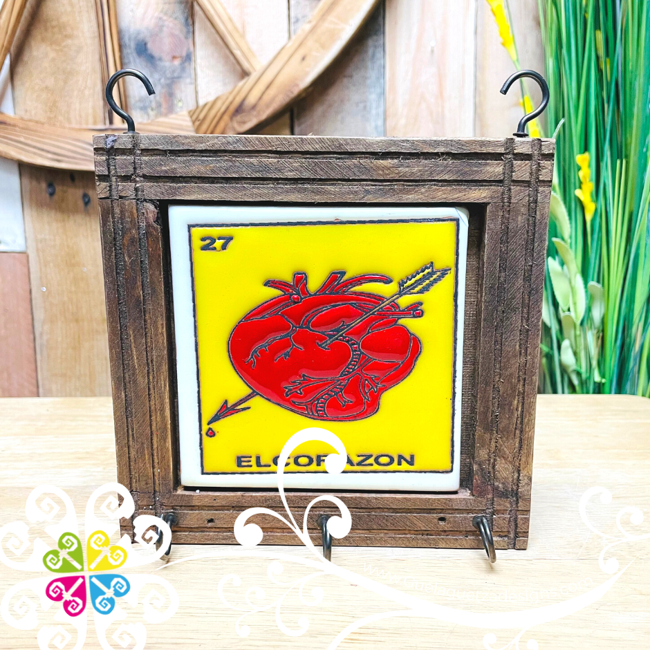 El Corazon Key Holder - Loteria Wall Art