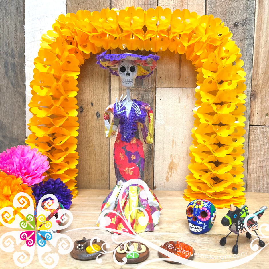 Little Catrina Papel Mache - Day of Dead Decor