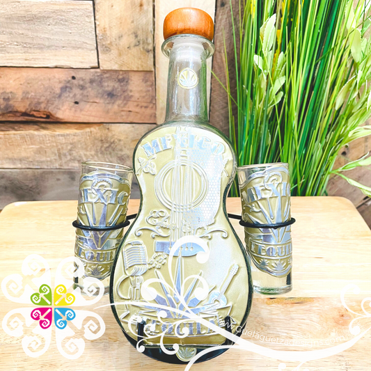 Guitarra Tequilero Set - Glass Bottle Set