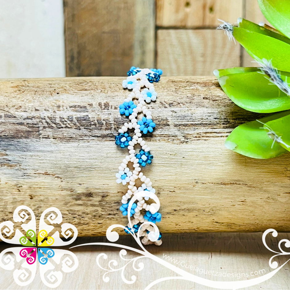 Vine Flower Blossom Beaded Bracelet