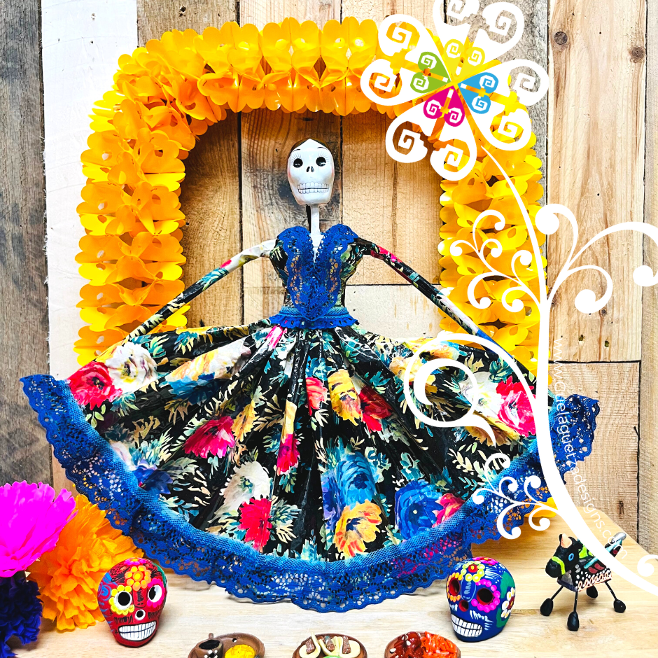 Medium Catrina Papel Mache - Wide Dress