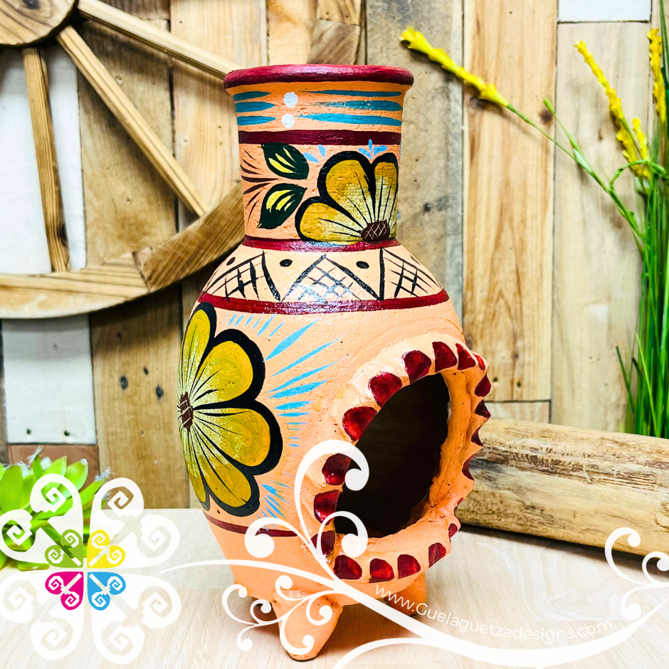 Large Hand Painted Candle Holder