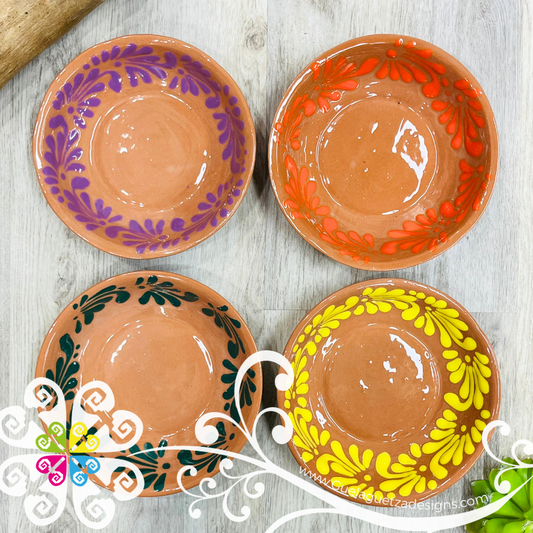 Set of 4 Plumeado Plato Hondo - Set Clay Bowl Plates