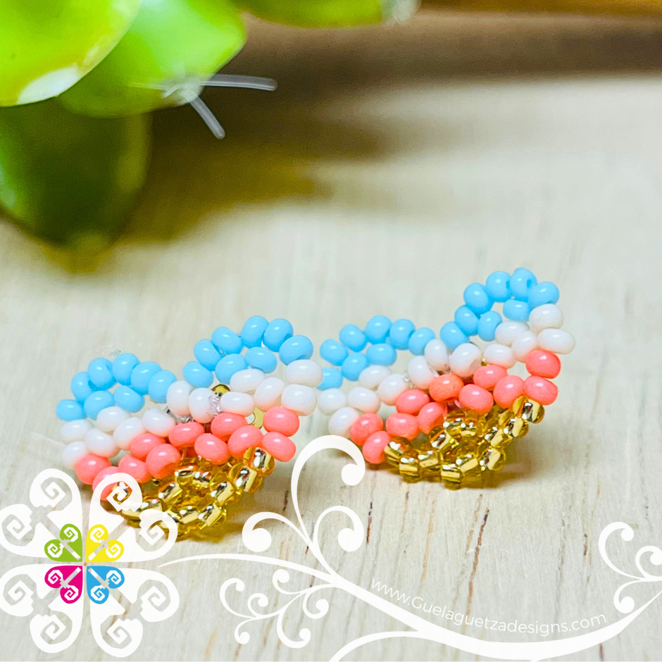 Beaded Heart Studs