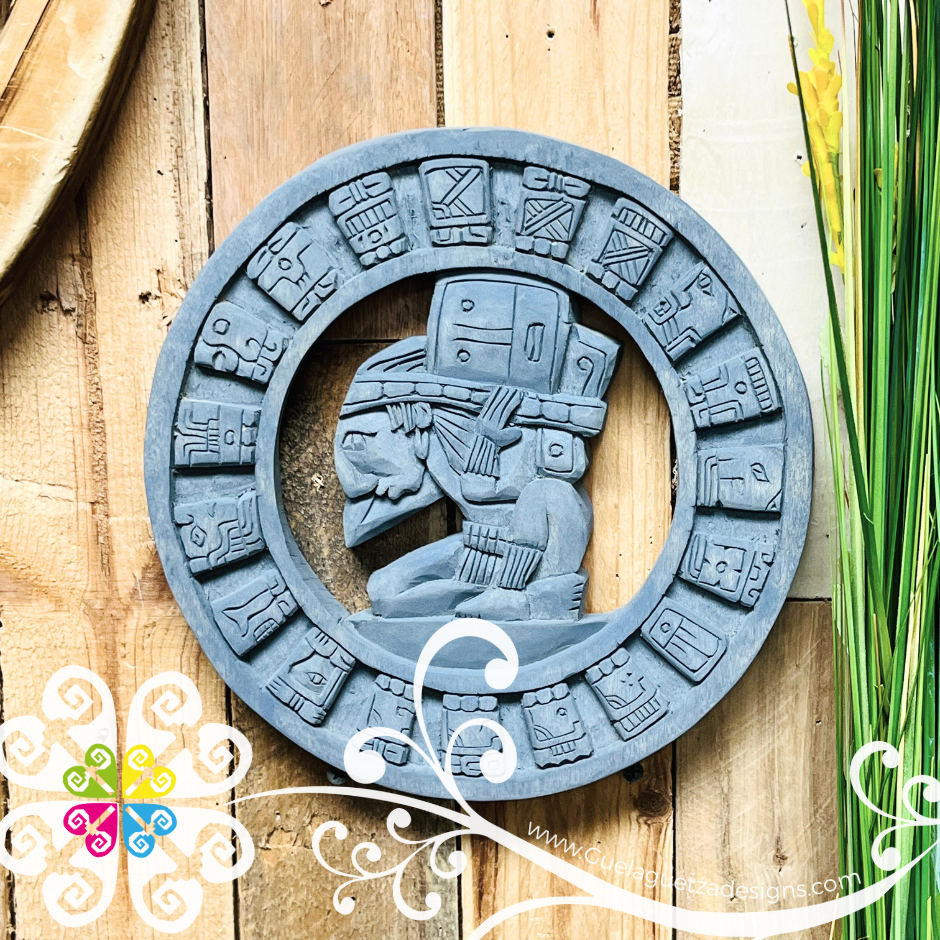 Large Gray Hand Carve Mexican Calendars