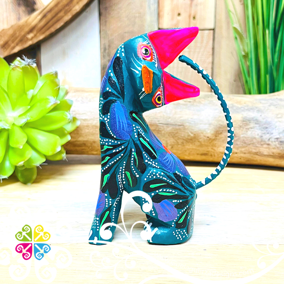 Medium Bending Cat Alebrije- Handcarve Wood Decoration Figure