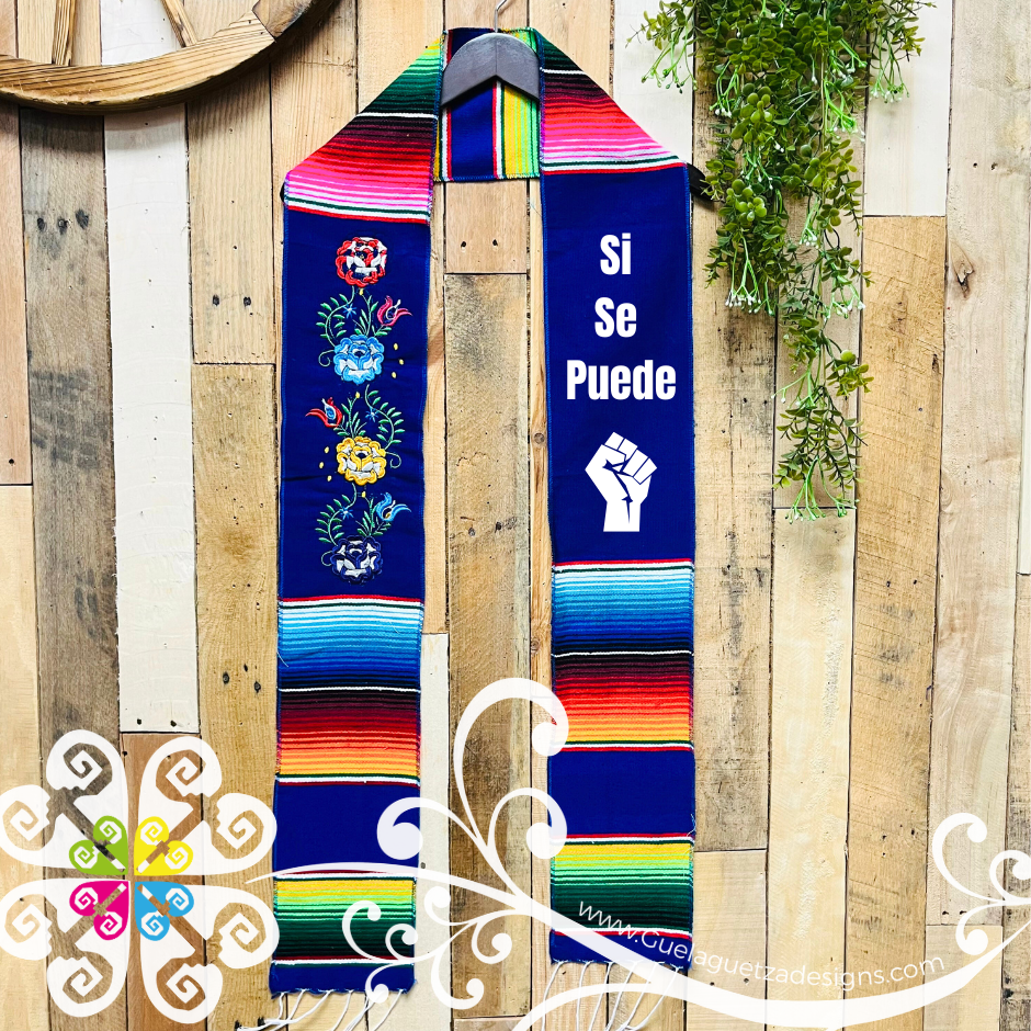 Tehuana Flowers Sarape Graduation Stole