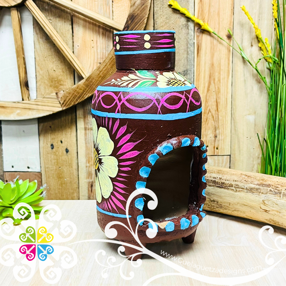 Large Hand Painted Candle Holder