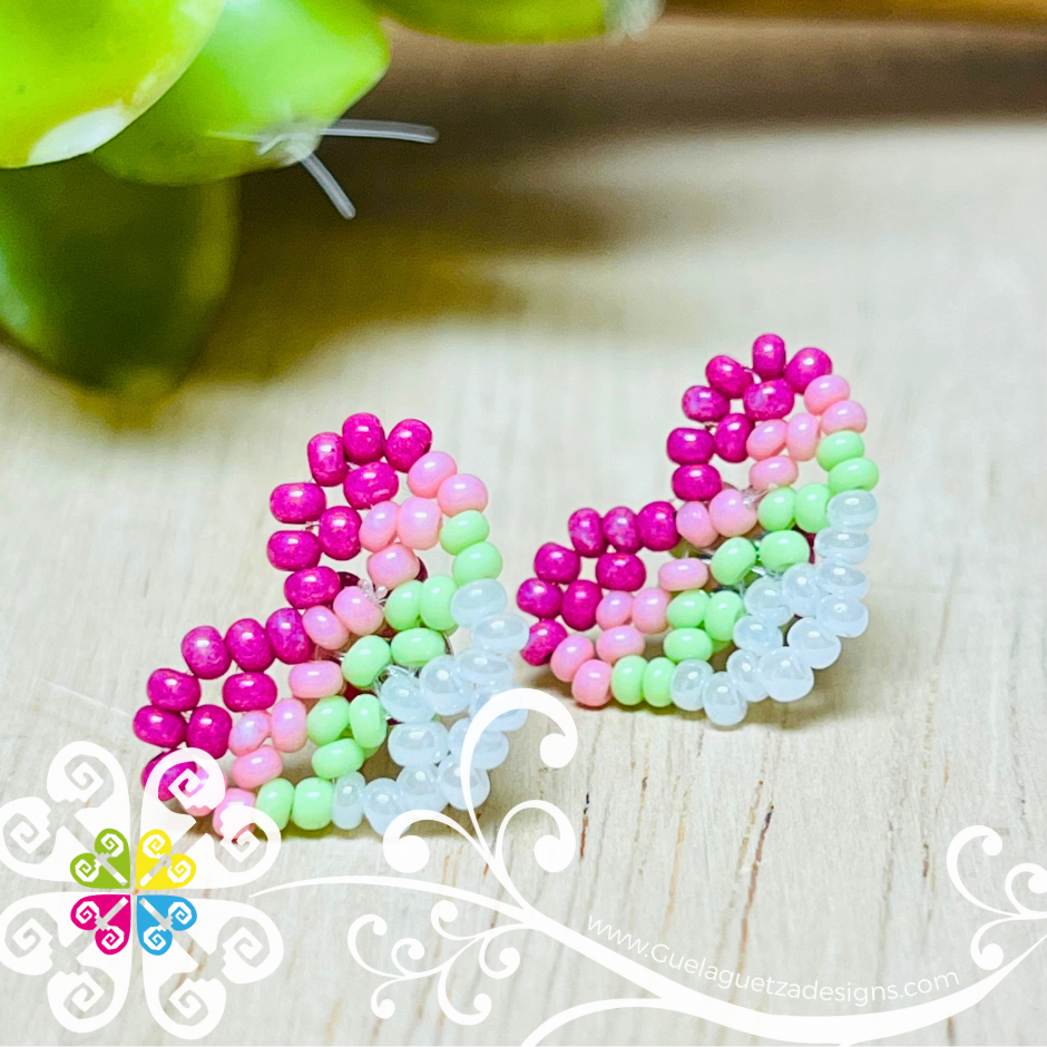 Beaded Heart Studs