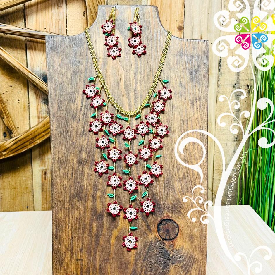 Daisy Waterfall Beaded Set