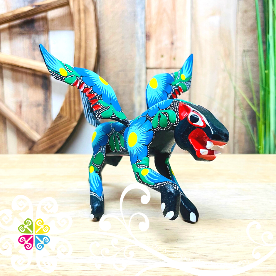 Medium Majestic Jaguar Alebrije - Handcarve Wood Decoration Figure