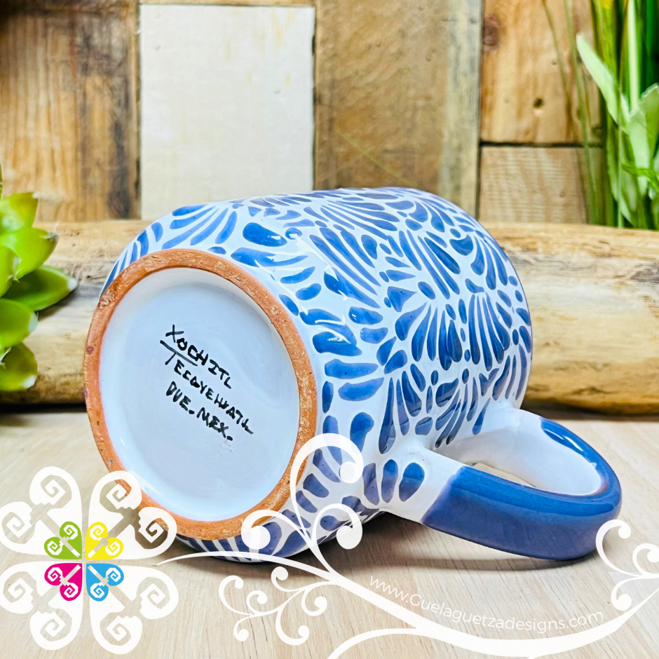 Sky Blue Feathers - Talavera Mug