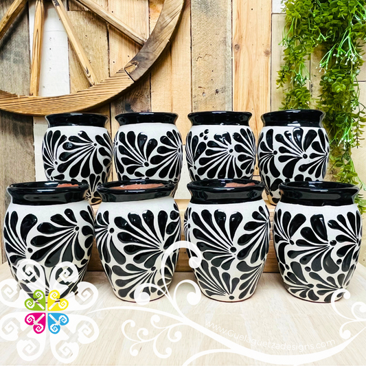 Set of Black Espiga Plumeado Cantarito Cup - Set Clay Cantarito