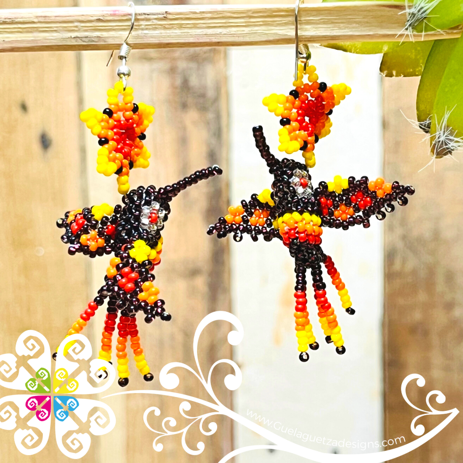 Beaded Hummingbird Beaded Earrings