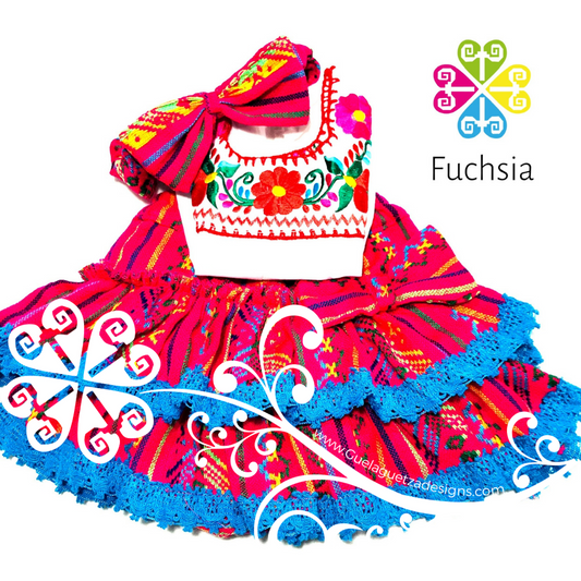 Fuchsia Primavera Girl Set - Mexican Children Outfit