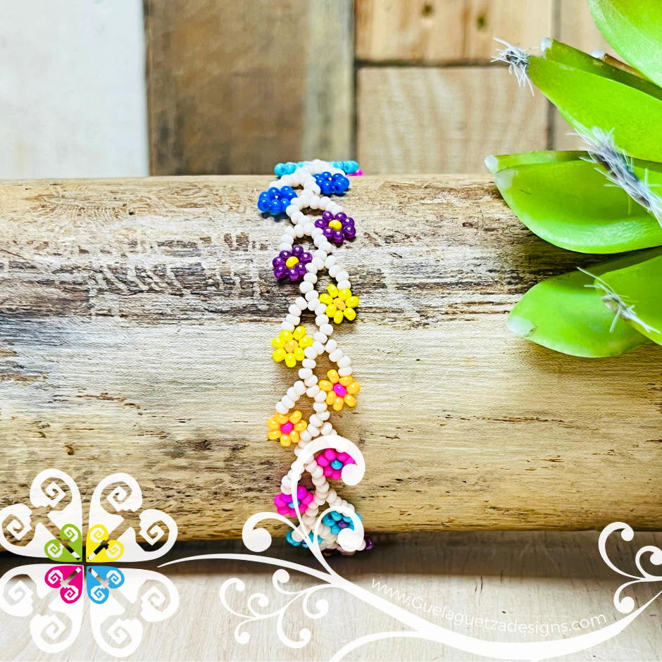 Vine Flower Blossom Beaded Bracelet