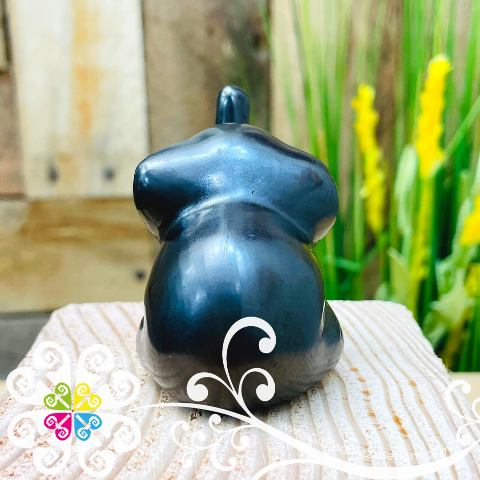 Mini Elephant Figure - Black Clay Oaxaca