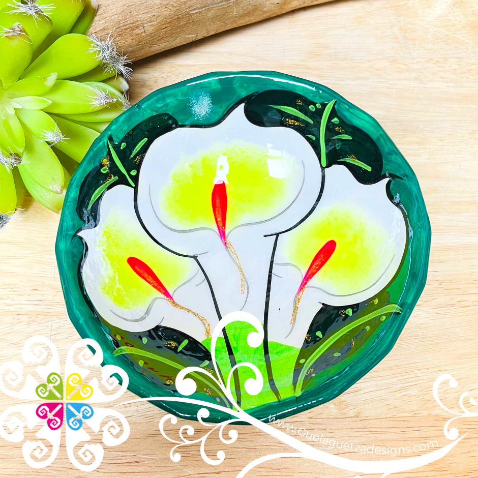 Green Guerrero Hand Painted Salsa Bowl - Salcero De Barro