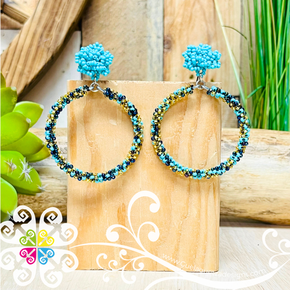 Arracada Stud Hoops - Beaded Earrings