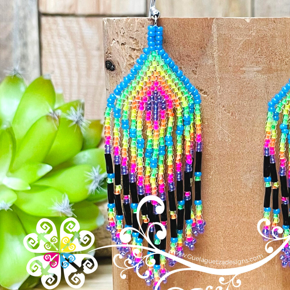 Large Rhombus Cascade Earrings - Beaded Earrings