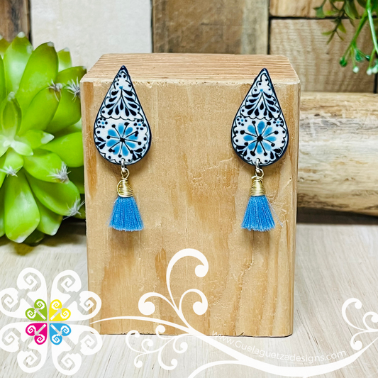 Gotita Flor Stud Earrings - Arretes Barro Alta Temperatura