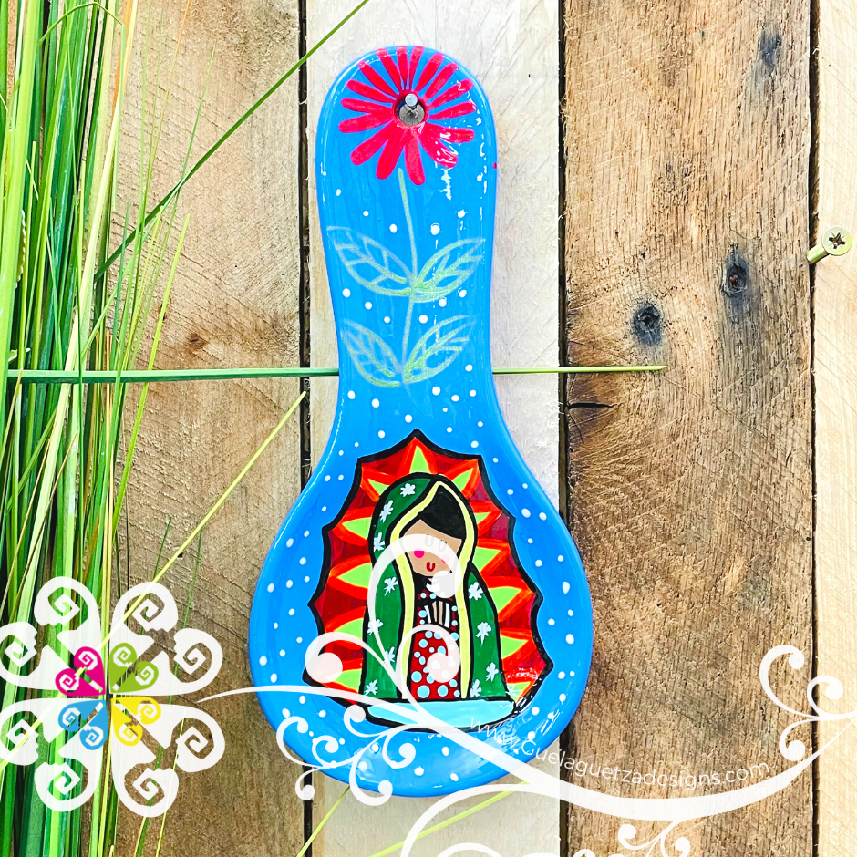 Virgen Guadalupe Hand Painted Spoon Rest