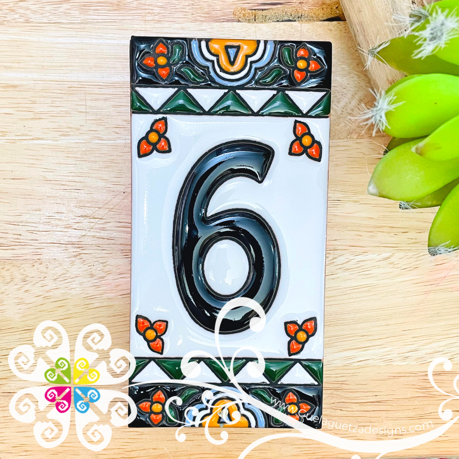 Colonial Mexican House Numbers - Tiles Numbers