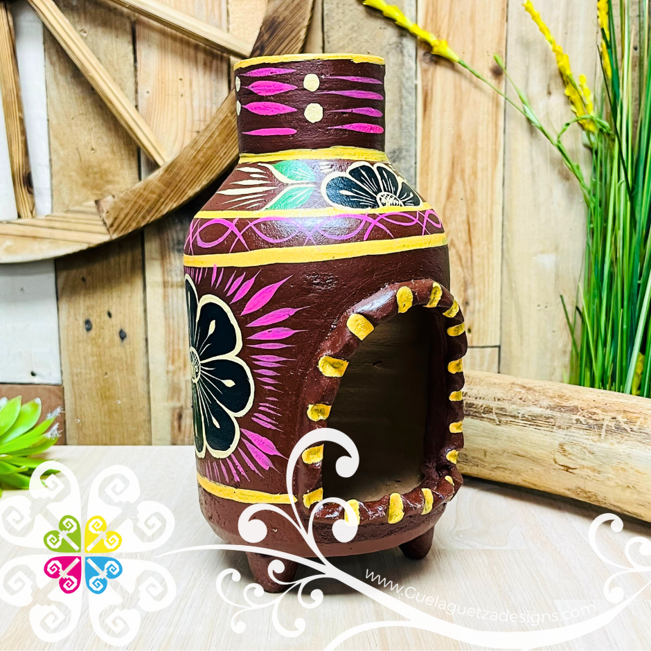 Large Hand Painted Candle Holder