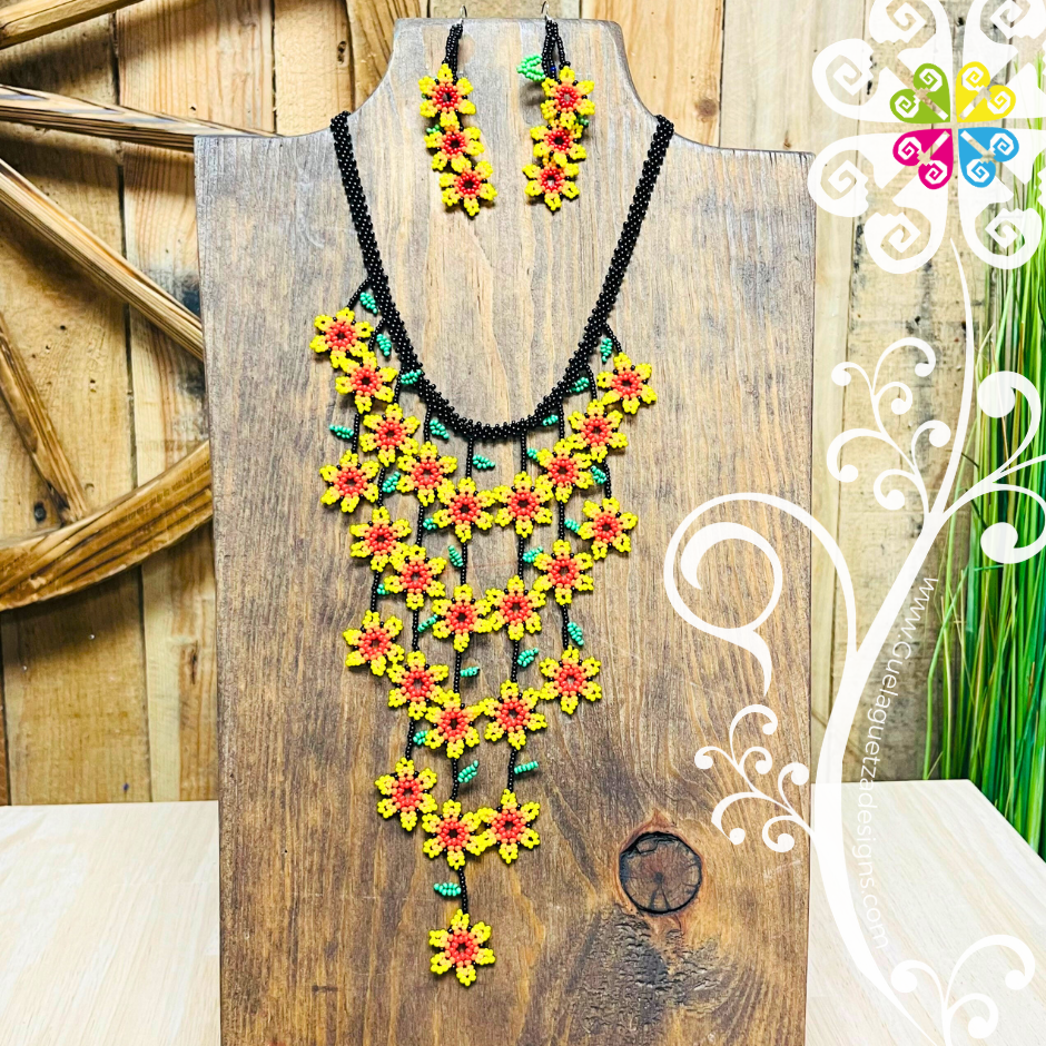 Daisy Waterfall Beaded Set