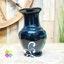 Small Black Clay Handpainted Vase - Barro Negro Oaxaca