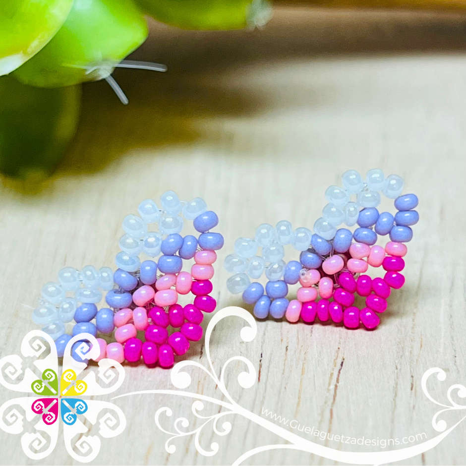 Beaded Heart Studs