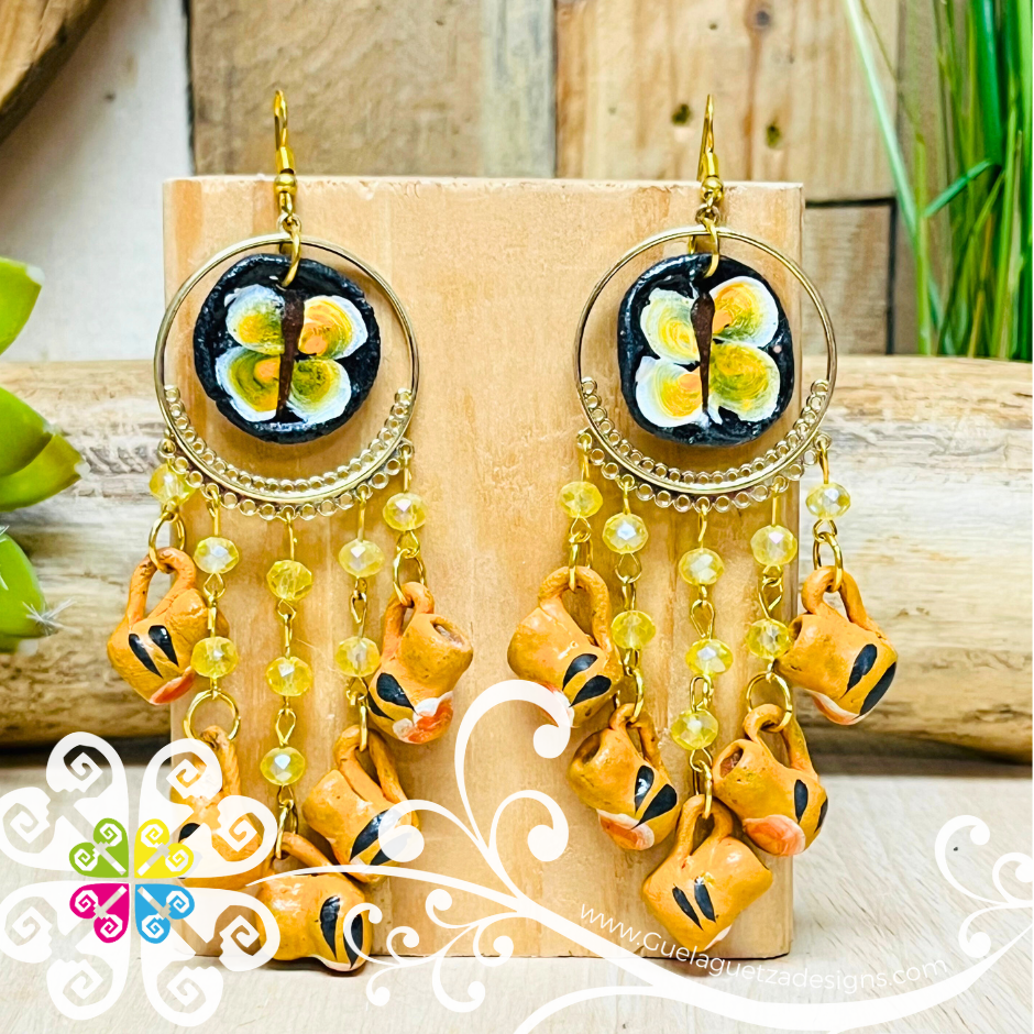 Mariposa Platito with Mugs - Cocinita Clay Earrings