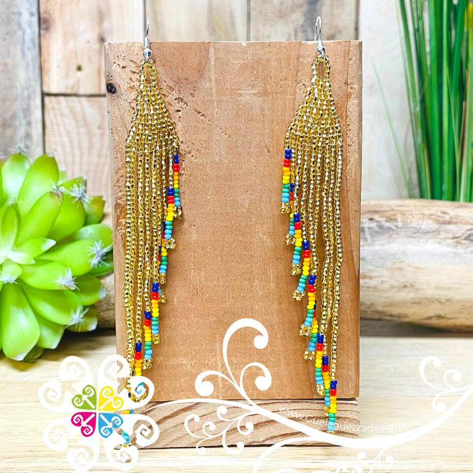 Solid Beaded Angel Wings Earrings